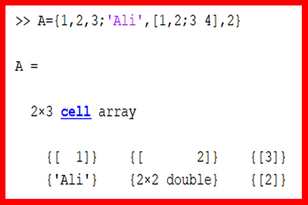 آرایه سلولی در متلب